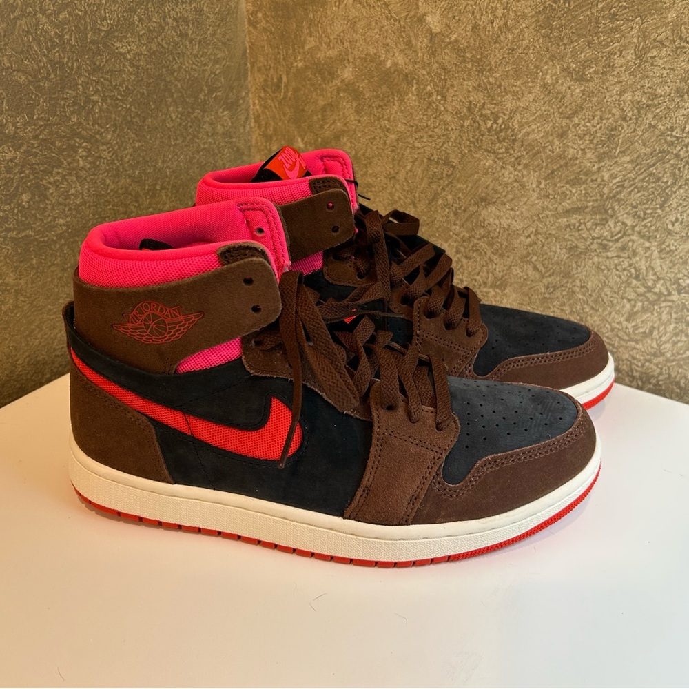 Jordan High-Top Sneakers - Brown, Black, and Red